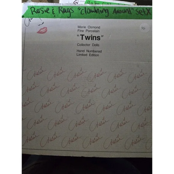 Marie‎ Osmond Fine Porcelain Twins Rosie & Rags Clowning Around Dolls - Picture 3 of 3